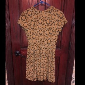 Yellow detail skater dress